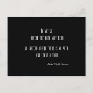 Vintage Emerson Inspirational Quote on Black Postcard