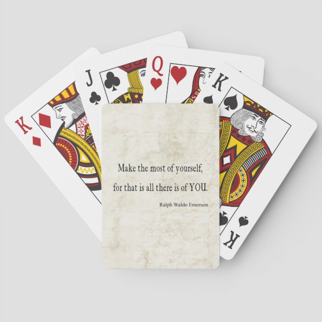 Vintage Emerson Inspirational Quote Playing Cards (Back)