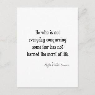 Vintage Emerson Inspirational Secret of Life Quote Postcard