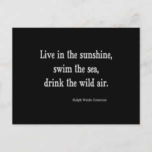 Vintage Emerson Live in Sunshine Quote Postcard