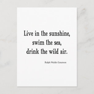 Vintage Emerson Live in Sunshine Quote Postcard