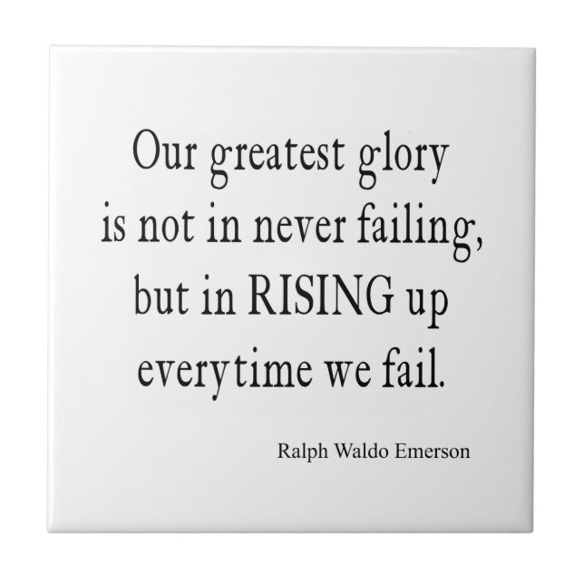 Vintage Emerson Overcoming Failure Quote Ceramic Tile (Front)
