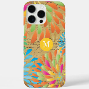 Vintage Emphera Modern Flower Monogram iPhone 16 Pro Max Case