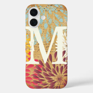 Vintage Emphera Modern Flower Monogram Galaxy iPhone 16 Case