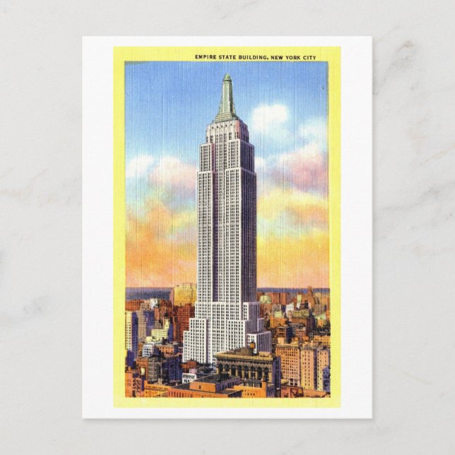 Vintage Empire State Building Postcard (Front)