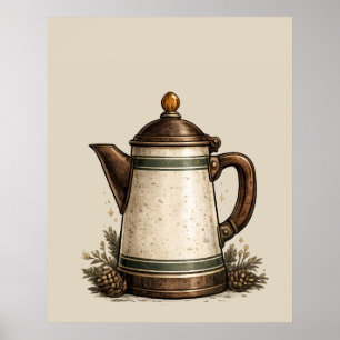 Vintage Enamel Coffee Pot Poster