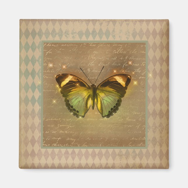 Vintage Enchanted Butterfly  Magnet (Front)