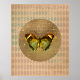 Vintage Enchanted Butterfly Poster