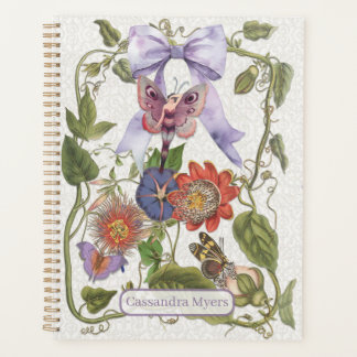 Vintage Enchanted Fairy Garden Purple Bow Flower Planner