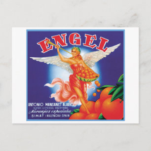 Vintage Engel Fruit Crate Label Postcard
