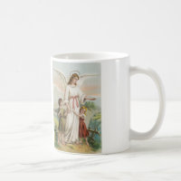 Vintage Engel guardian angel and two children
