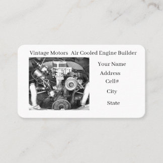 Vintage Engine Builder Business Card
