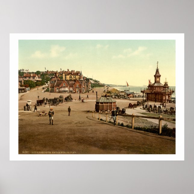 Vintage England, Bournemouth Pier entrance, Dorset Poster (Front)