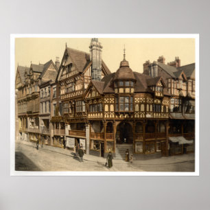 Vintage England, Chester, 19th century Cheshire Poster