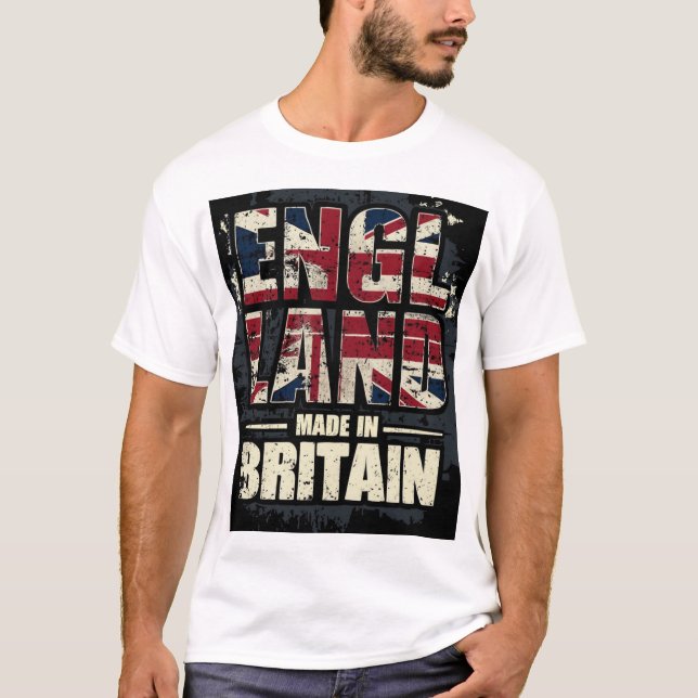Vintage England Flag Typography Tee  (Front)