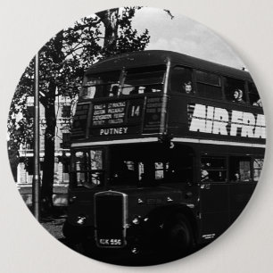 Vintage England London double decker bus 6 Cm Round Badge