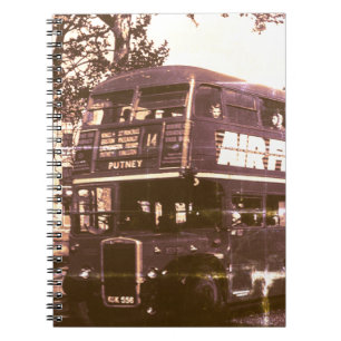 Vintage England London double decker bus Notebook