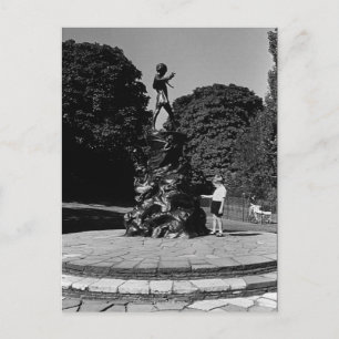 Vintage England London Peter Pan statue Kensington Postcard