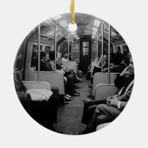 Vintage England London railway inside coach 1970 Ceramic Ornament