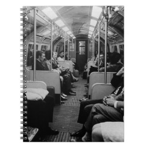 Vintage England London railway inside coach 1970 Notebook