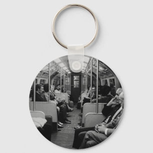 Vintage England London railway inside coach Key Ring