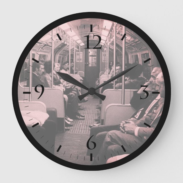 Vintage England London railway inside coach Large  Clock (Front)