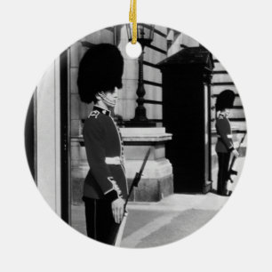 Vintage England London sentry at Buckingham 1970 Ceramic Ornament