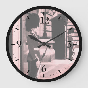Vintage England London sentry at Buckingham Large Clock