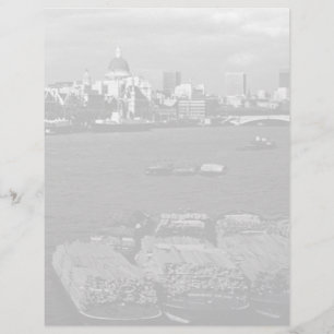 Vintage England London Thames river skyline city