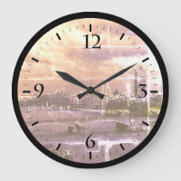 Vintage England London The River Thames Large Cloc