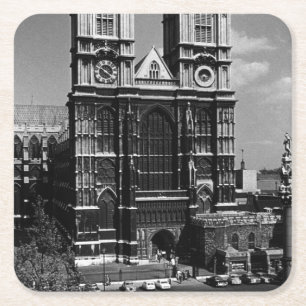 Vintage England London Westminster Abbey 1970 Square Paper Coaster