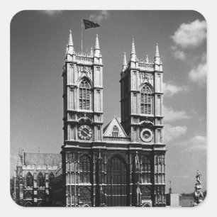 Vintage England London Westminster Abbey 1970 Square Sticker