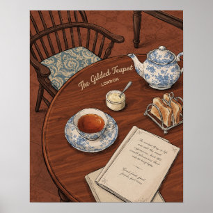 Vintage English Afternoon Tea Art Poster