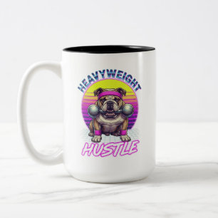 Vintage English Bulldog Athletic Club - Retro Dog  Two-Tone Coffee Mug
