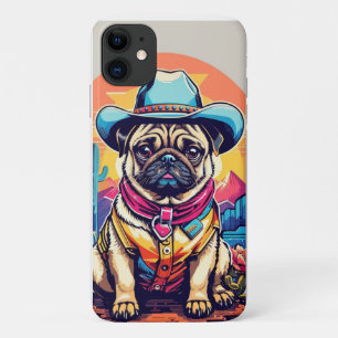 Vintage English Bulldog Cowboy Funny Western Dog iPhone 11 Case