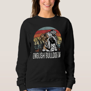 Vintage English Bulldog Dad Retro Sunset Fathers D Sweatshirt