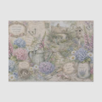 Vintage English Cottage Garden Hydrangeas Foxglove