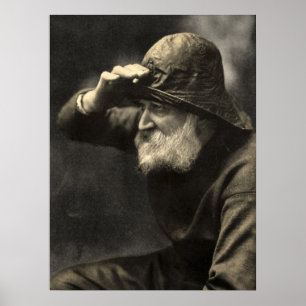 Vintage English Fisherman Nautical Antique Beard Poster