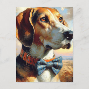 Vintage English Foxhound Painting Postcard