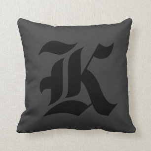 Vintage English Letters K, B monogram Cushion