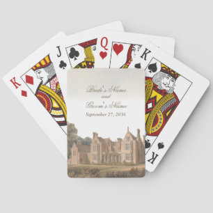 Vintage English Manor Chateau Villa Wedding Playing Cards