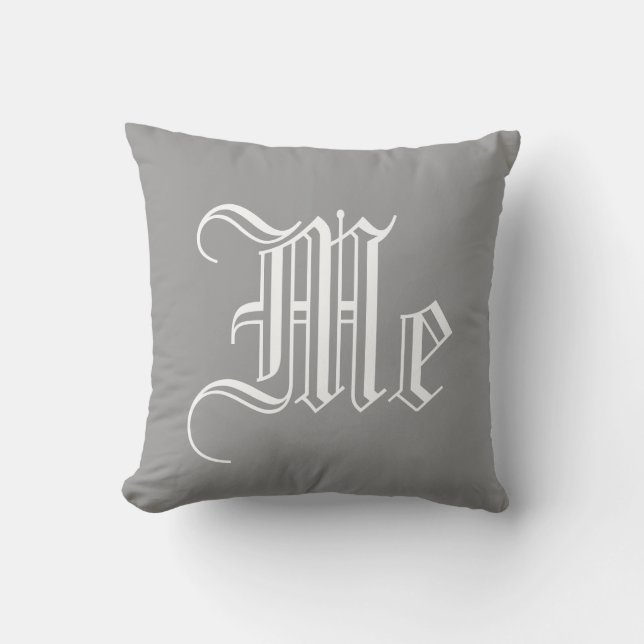 Vintage English personalised monogram Cushion (Front)