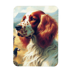 Vintage English Setter Oil Painting Magnet