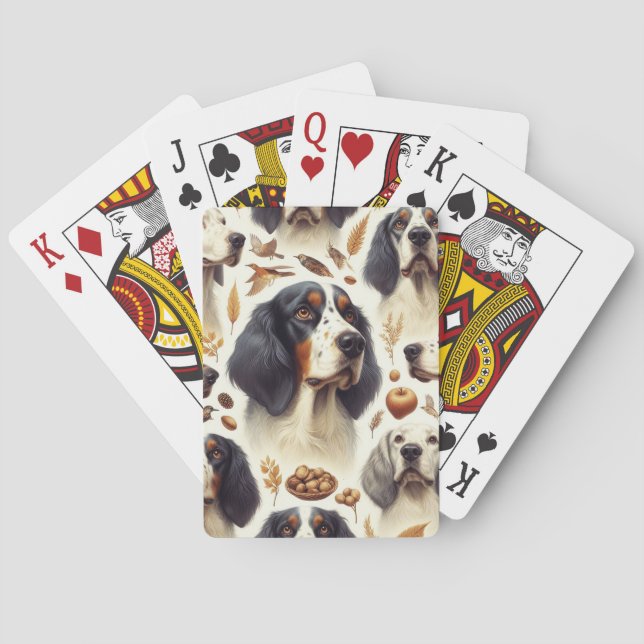Vintage English Setter Seamless Playing Cards (Back)