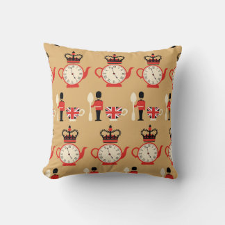 Vintage English tea: seamless pattern. Cushion