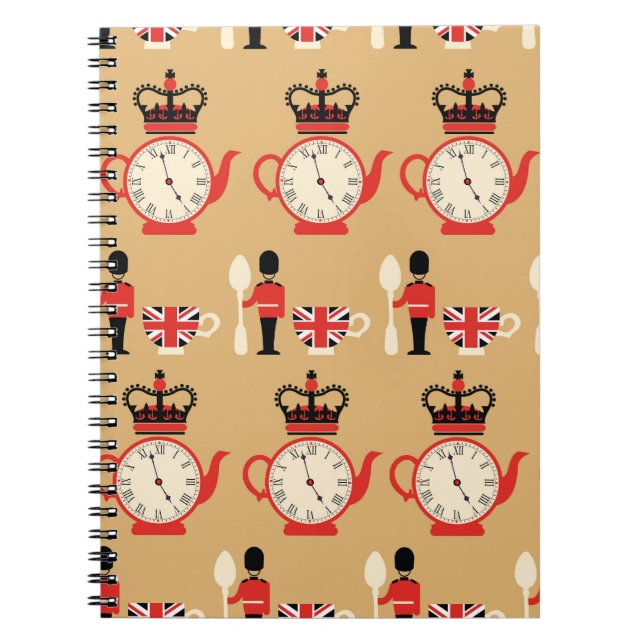 Vintage English tea: seamless pattern. Notebook (Front)