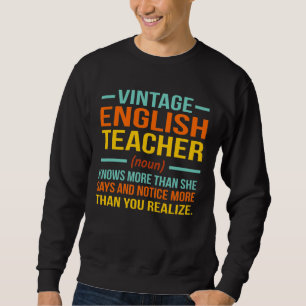 Vintage English Teacher Definition Language Sweatshirt