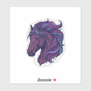 Vintage Engraved Colourful Horse Head Art Shirt_1