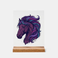 Vintage Engraved Colourful Horse Head Art Shirt_1