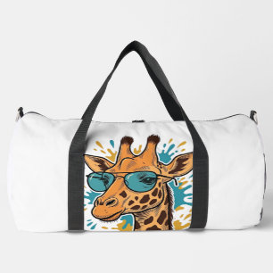 Vintage Engraved Cool Giraffe Sunglasses Shirt Des Duffle Bag
